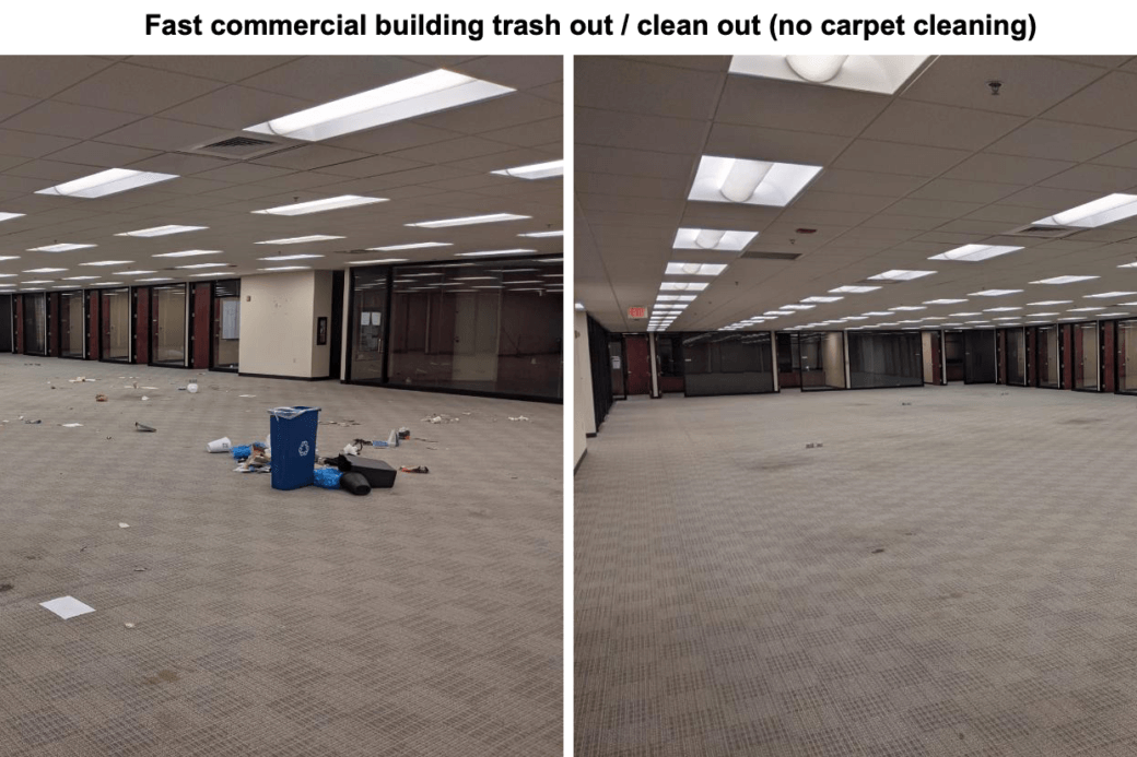 commercial office trash out cleaning service